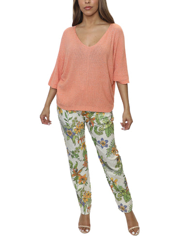 Floral Print Shimmer Pants image 2