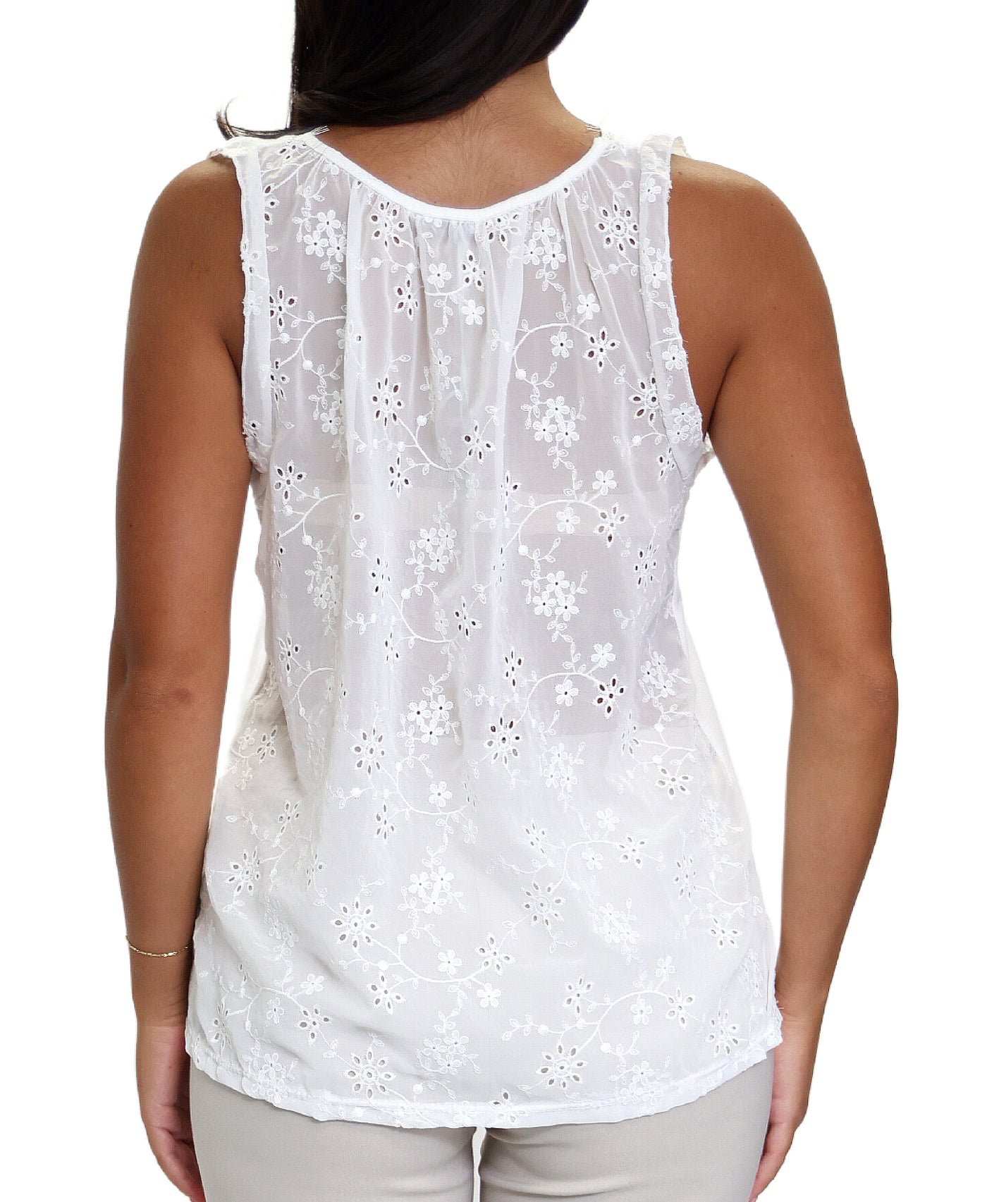 Tank w/ Metallic Star & Lace Trim image 2