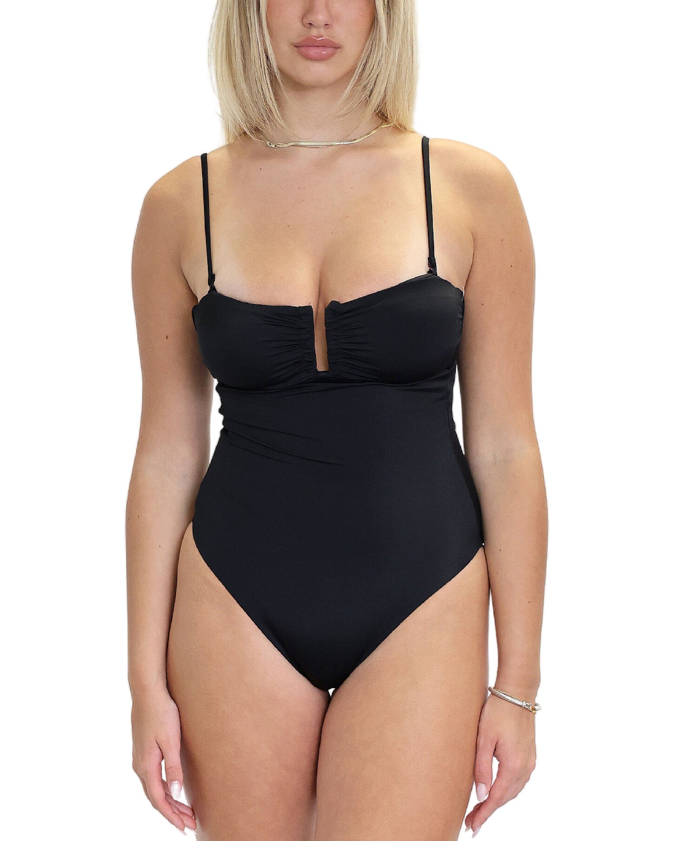 Solid Swimsuit w/ Cut-Out image 1