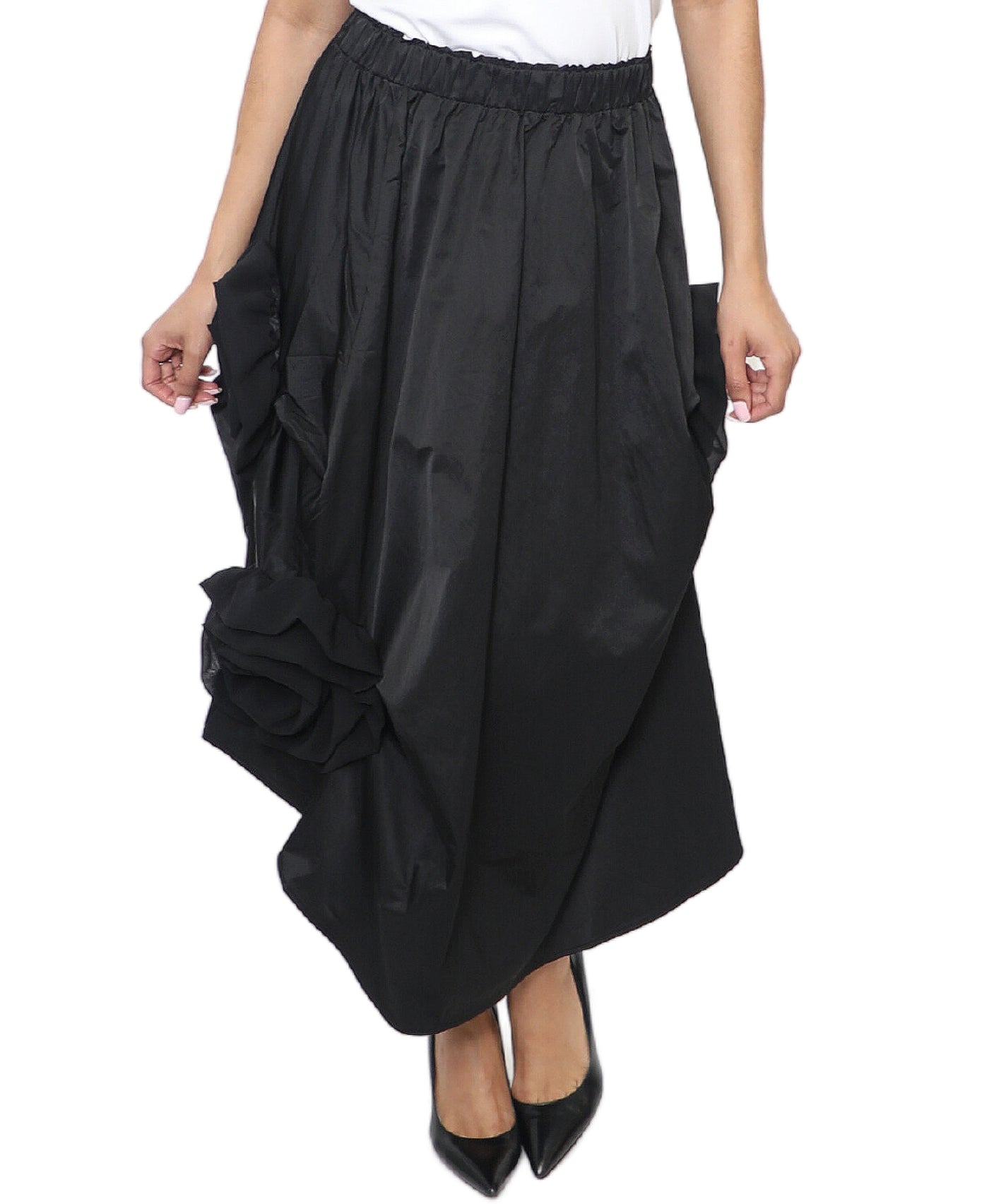 Ruched Floral Midi Skirt image 1
