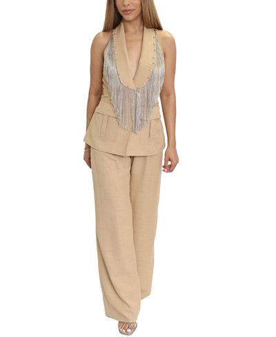 Wide Leg Pant w/ Rhinestone Detail image 2