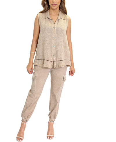 Linen Sleeveless Top image 2